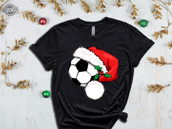 Soccer Santa T Shirt Santa Shirt Xmas Sport Shirt Soccer Christmas Soccer Lover Christmas Gift Xmas Soccer Xmas Shirt For Boys Unique Hoodie Sweatshirt revetee 3