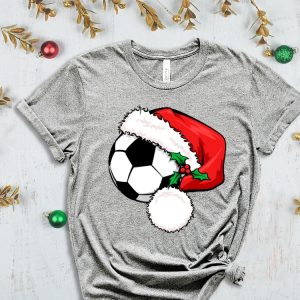 Soccer Santa T Shirt Santa Shirt Xmas Sport Shirt Soccer Christmas Soccer Lover Christmas Gift Xmas Soccer Xmas Shirt For Boys Unique Hoodie Sweatshirt revetee 4