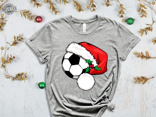 Soccer Santa T Shirt Santa Shirt Xmas Sport Shirt Soccer Christmas Soccer Lover Christmas Gift Xmas Soccer Xmas Shirt For Boys Unique Hoodie Sweatshirt revetee 4