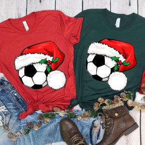 Soccer Santa T Shirt Santa Shirt Xmas Sport Shirt Soccer Christmas Soccer Lover Christmas Gift Xmas Soccer Xmas Shirt For Boys Unique Hoodie Sweatshirt revetee 5