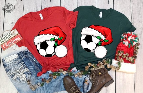 Soccer Santa T Shirt Santa Shirt Xmas Sport Shirt Soccer Christmas Soccer Lover Christmas Gift Xmas Soccer Xmas Shirt For Boys Unique Hoodie Sweatshirt revetee 5