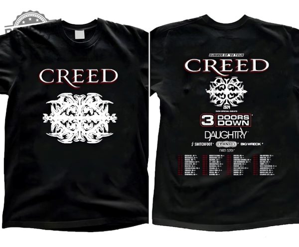 Creed 2024 Tour Summer Of 99 Tour Shirt Creed Band Fan Shirt Creed Band Shirt Creed 2024 Concert Shirt Summer Of 99 Concert Shirt Unique Hoodie Sweatshirt revetee 1