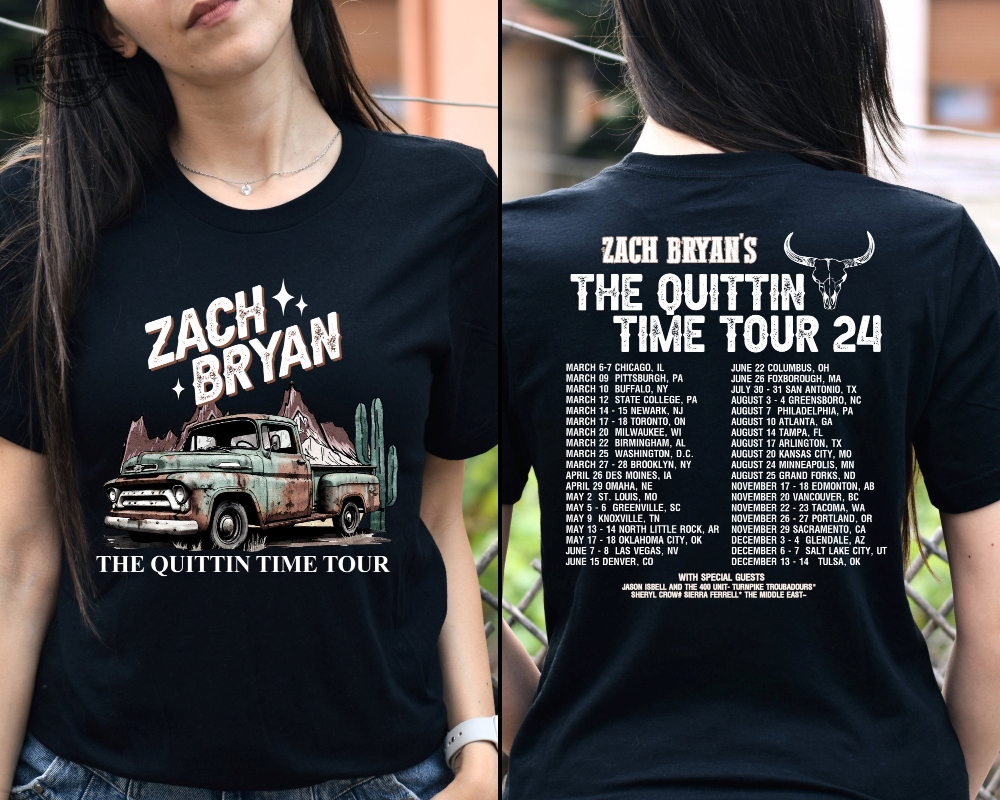 Zach Bryan The Quitting Time Tour 2024 T Shirt Country Music Singer Zach Bryan Merch Zach Bryan Fan Shirt The Quitting Time Tour Shirt Unique Hoodie Sweatshirt