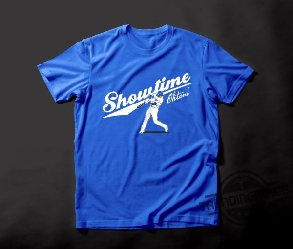 Showtime Ohtani Shirt Shohei Ohtani Los Angeles Shirt Mlb Jay Dodger Baseball Blue White La Dodgers Merch Dodgers Shirt trendingnowe 1