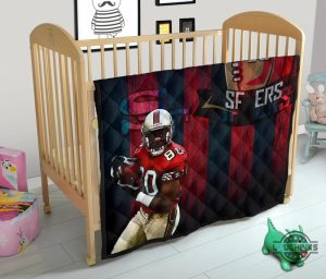 49ers blanket san francisco american football 49ers premium quilt blankets player 80 holding ball black and red sf ers nfl gift for fans laughinks 2