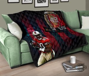 49ers blanket san francisco american football 49ers premium quilt blankets player 80 holding ball black and red sf ers nfl gift for fans laughinks 3