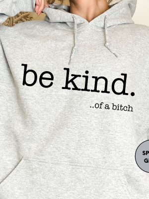 Funny Sayings Hoodie Be Kind Of A Bitch Sweatshirt Gift For Her Sarcastic Hoodie Kindness Sweatshirts Sarcastic Sweatshirt Gift Hoodie Hoodie Sweatshirt Unique revetee 3