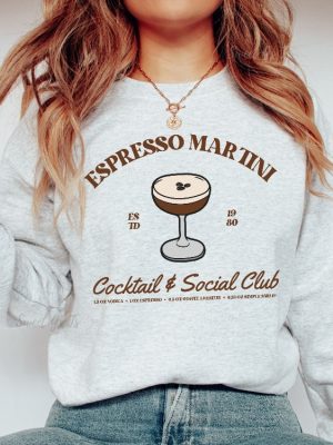 Espresso Martini Sweatshirt Retro Cocktail And Social Club Sweatshirt Girls Club Crewneck Signature Cocktail Sweatshirt Funny Drinking Hoodie Sweatshirt Unique revetee 2