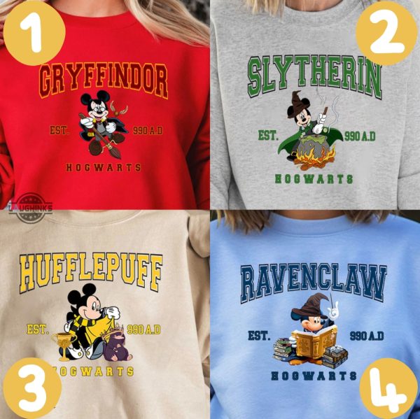 harry potter sweatshirts tshirts hoodies disney hogwarts houses tee shirts mickey mouse potterhead christmas gift slytherin ravenclaw gryffindor hufflepuff laughinks 1