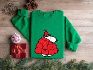 Snoopy Puffy Coat Air Freshener Sweatshirt Christmas Cartoon Dog Sweatshirt Christmas Gift Vintage Sweatshirt Puffer Sweatshirt Xmas Tee Hoodie Sweatshirt Unique revetee 2