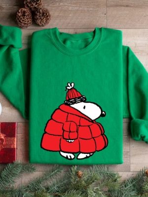 Snoopy Puffy Coat Air Freshener Sweatshirt Christmas Cartoon Dog Sweatshirt Christmas Gift Vintage Sweatshirt Puffer Sweatshirt Xmas Tee Hoodie Sweatshirt Unique revetee 2