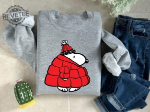 Snoopy Puffy Coat Air Freshener Sweatshirt Christmas Cartoon Dog Sweatshirt Christmas Gift Vintage Sweatshirt Puffer Sweatshirt Xmas Tee Hoodie Sweatshirt Unique revetee 3