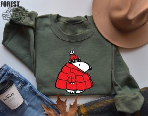 Snoopy Puffy Coat Air Freshener Sweatshirt Christmas Cartoon Dog Sweatshirt Christmas Gift Vintage Sweatshirt Puffer Sweatshirt Xmas Tee Hoodie Sweatshirt Unique revetee 4