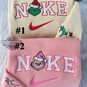 christmas sweater grinch embroidered tshirt sweatshirt hoodie first xmas gift for couples mrs and mr grinch merrry grinchmas nike embroidery tee shirts laughinks 1