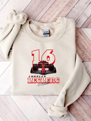 Charles Leclerc Crewneck Sweatshirt Formula One Sweatshirt Charles Leclerc Shirt Formula 1 Racing Team Shirt Charles Leclerc Hoodie Long Sleeve Shirt Unique revetee 3