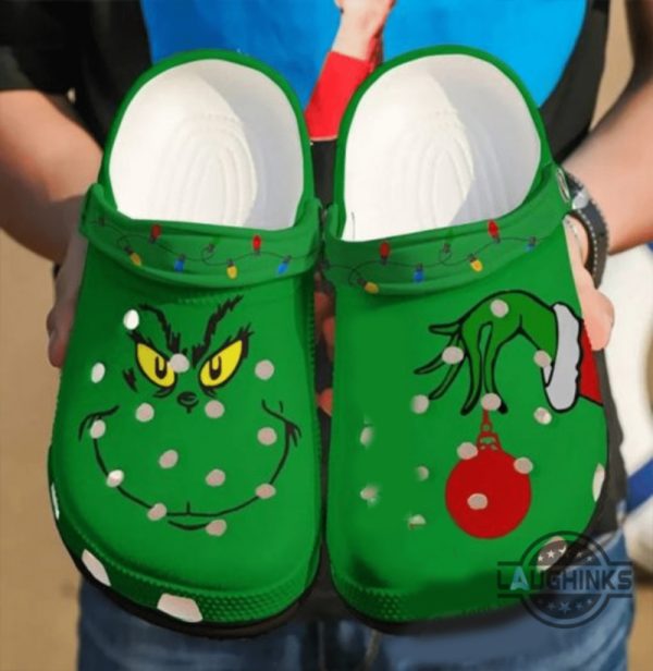 the grinch crocs crocband clogs comfy footwear 2 grinch shoes grinch slippers dr seuss adult christmas gift laughinks 1