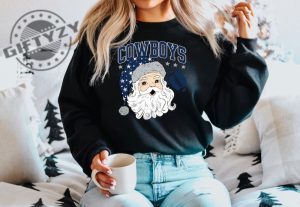 Cowboys Santa Football Shirt Football Lover Hoodie Christmas Santa Football Xmas Tshirt Funny Santa Crewneck Sweatshirt Christmas Shirt giftyzy 4