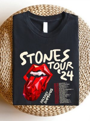 The Rolling Stones Hackney Diamonds Tour 2024 Schedule List T Shirt Rolling Stones 2024 Hackney Diamonds Tour Shirt Rolling Stones Shirt Hoodie Unique revetee 2