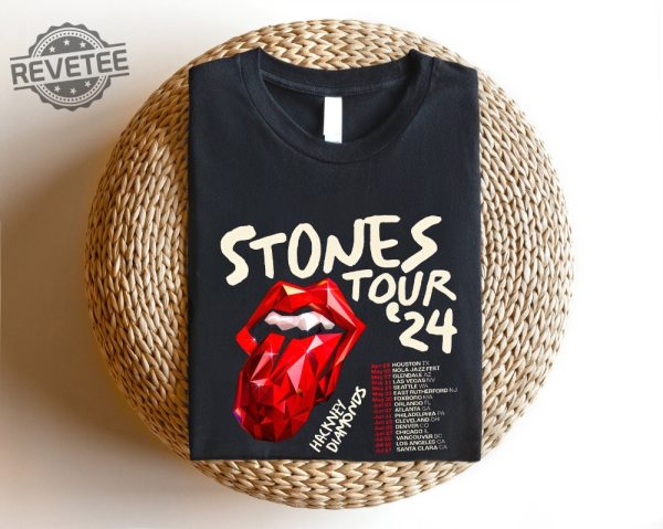 The Rolling Stones Hackney Diamonds Tour 2024 Schedule List T Shirt Rolling Stones 2024 Hackney Diamonds Tour Shirt Rolling Stones Shirt Hoodie Unique revetee 2