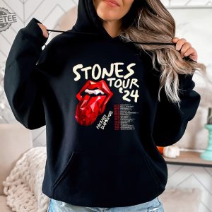 The Rolling Stones Hackney Diamonds Tour 2024 Schedule List T Shirt Rolling Stones 2024 Hackney Diamonds Tour Shirt Rolling Stones Shirt Hoodie Unique revetee 3