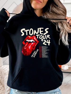 The Rolling Stones Hackney Diamonds Tour 2024 Schedule List T Shirt Rolling Stones 2024 Hackney Diamonds Tour Shirt Rolling Stones Shirt Hoodie Unique revetee 3