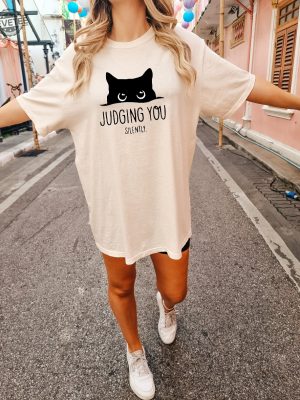 Judging You Silently Comfort Colors Shirt Funny Cat Shirt Sarcastic Cat Shirt Cat Mom Shirt Cat Lover Gift Animal Lover Gift Hoodies Hoodie Unique revetee 2