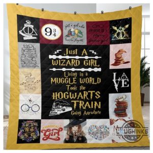 harry potter blankets book lovers gift just wizard girl living in a muggle world quilt blanket hogwarts train going anywhere school of wizard room decoration laughinks 1