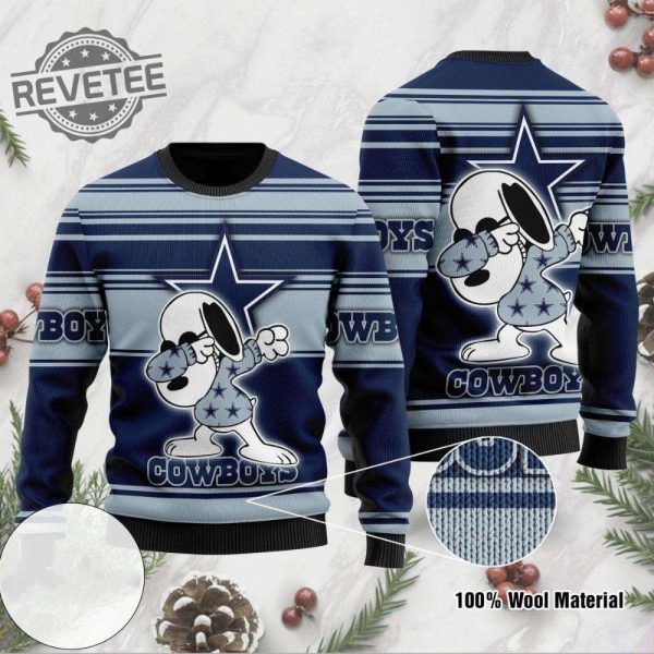 Dallas Cowboys Dabbing Snoopy Ugly Christmas Sweater Holiday Cowboys Ugly Christmas Sweater Unique revetee 1