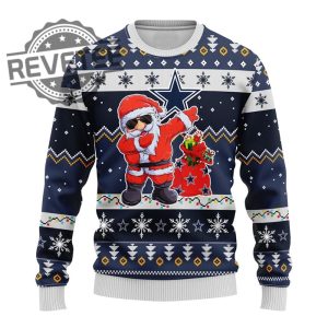 Dallas Cowboys Dabbing Santa Claus Nfl Christmas Ugly Sweater Dallas Cowboys Ugly Christmas Sweater Unique revetee 2
