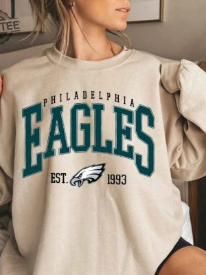 Philadelphia Football Sweatshirt Vintage Style Philadelphia Football Crewneck Sweatshirt Hoodie Unique revetee 5