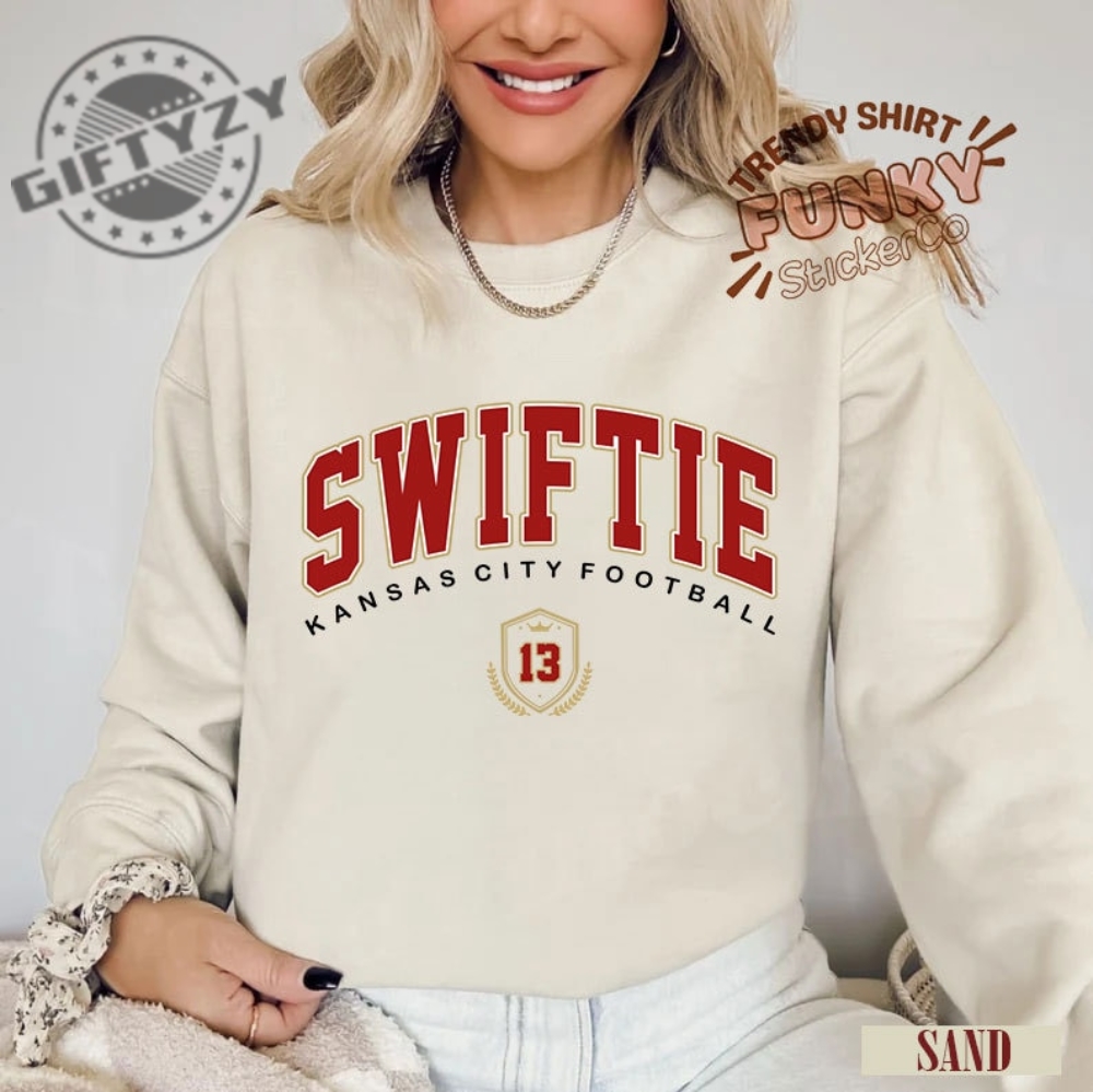 Swiftie Kansas Football Shirt Swiftie Kelce Sweatshirt Kelce And Swift The Era Tour Tshirt Kansas City Football Fan Hoodie Trendy Shirt