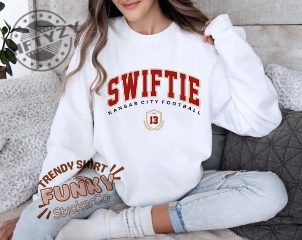Swiftie Kansas Football Shirt Swiftie Kelce Sweatshirt Kelce And Swift The Era Tour Tshirt Kansas City Football Fan Hoodie Trendy Shirt giftyzy 2