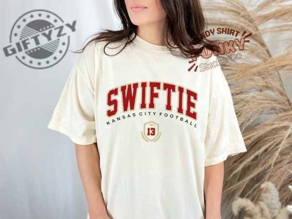Swiftie Kansas Football Shirt Swiftie Kelce Sweatshirt Kelce And Swift The Era Tour Tshirt Kansas City Football Fan Hoodie Trendy Shirt giftyzy 3