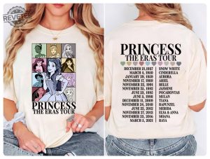 Princess Eras Tour Shirt Disneyland Princess Tour Tee Princess Characters Shirt Girl Trip Shirt Disneyland Shirt Birthday Gift Unique revetee 3