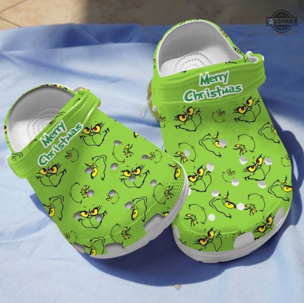 grinch slippers merry christmas green grinch crocs clogs all over printed grinchmas shoes how the grinch stole xmas gift for movie lovers laughinks 1