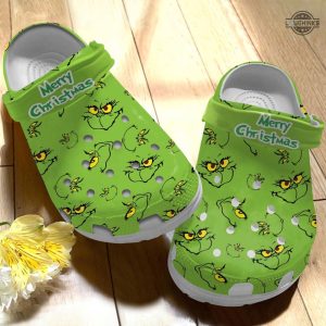 grinch slippers merry christmas green grinch crocs clogs all over printed grinchmas shoes how the grinch stole xmas gift for movie lovers laughinks 2