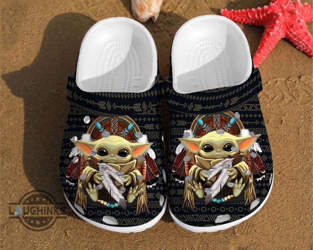 Baby Yoda Native American Unique Gifts For Star Wars Fan Love Independence Us Day Clog Crocs Shoes Star Wars Slippers Adults Classic Movie Gift For Mens Womens
