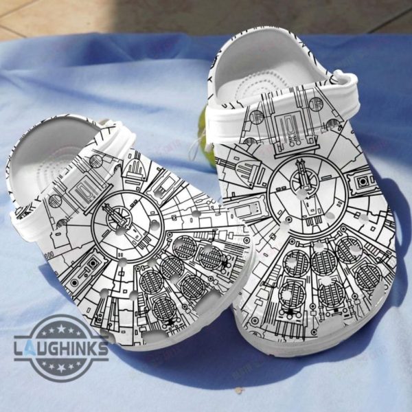 millennium falcon crocs classic clogs shoes star wars slippers adults classic movie gift for mens womens laughinks 1 1