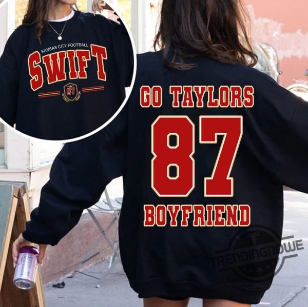 Swift 87 Kansas City Sweatshirt Go Taylor Boyfriend Sweatshirt Kc Chiefs Sweatshirt Taylor The Eras Tour Shirt Taylor Swiftie Shirt trendingnowe 3