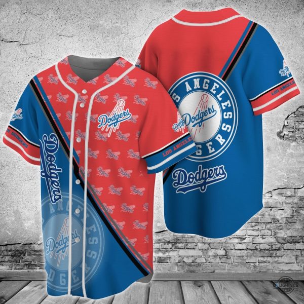 los angeles dodgers mlb baseball jersey shirt red and blue la dodgers 2024 all over printed uniform shirts mlb shop gift for shohei ohtani fans laughinks 1