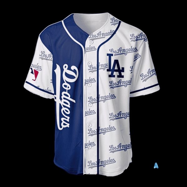 los angeles dodgers baseball jersey shirt whte blue custom name and number la dodgers 2024 all over printed uniform shirts mlb shop gift for shohei ohtani fans laughinks 1