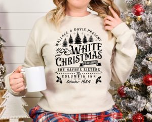 White Christmas Shirt Columbia Inn Pine Tree Vermont Tshirt Christmas Movie Sweatshirt Christmas Holiday Hoodie Unisex Trendy Shirt giftyzy 5