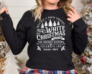 White Christmas Shirt Columbia Inn Pine Tree Vermont Tshirt Christmas Movie Sweatshirt Christmas Holiday Hoodie Unisex Trendy Shirt giftyzy 8