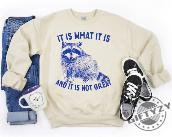 It Is What It Is And It Is Not Great Shirt Raccoon Sweatshirt Meme Hoodie Sarcastic Tshirt Funny Shirt giftyzy 5