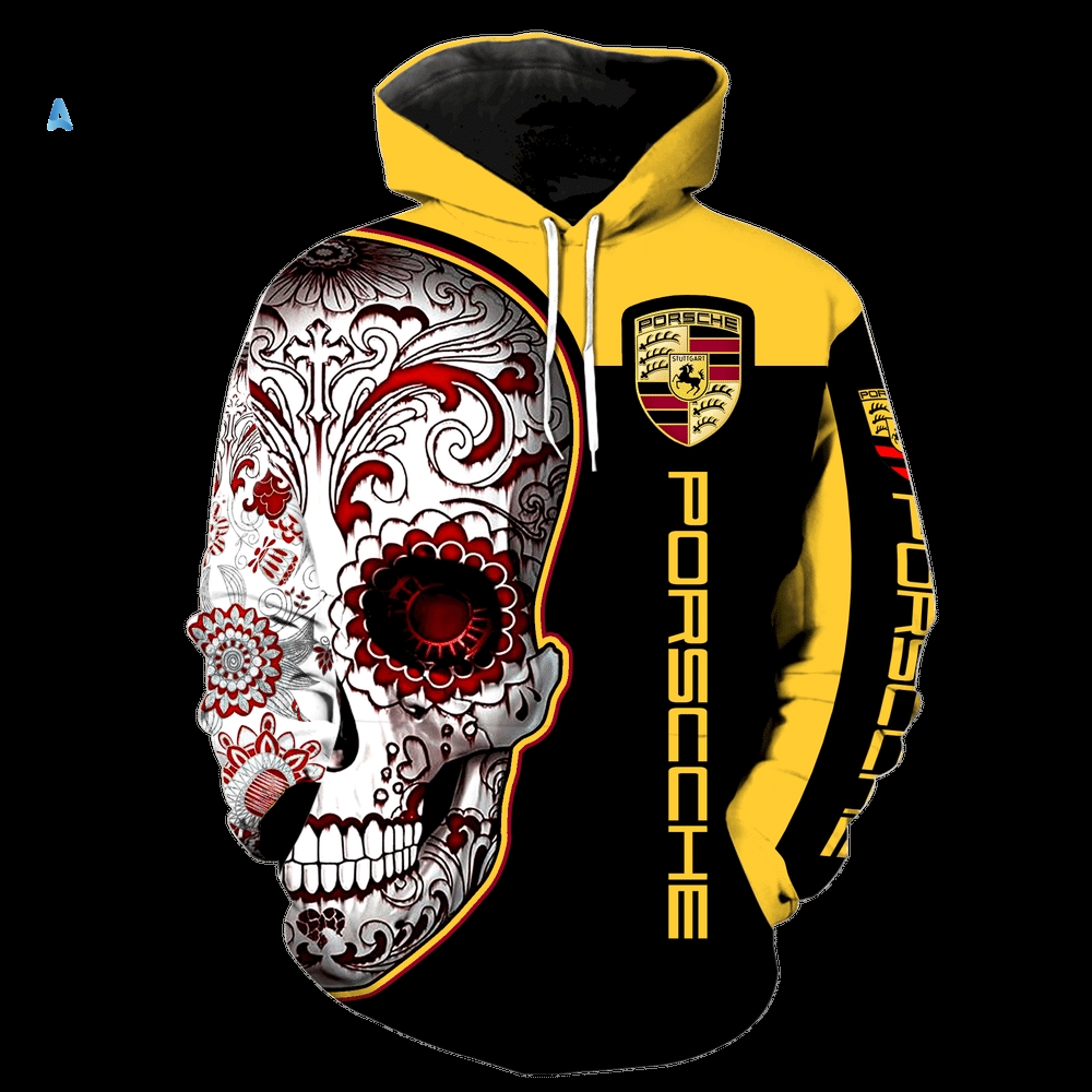 Porsche Sugar Skull All Over Print Hoodie Tshirt Sweatshirt Full Printed Porsche 911 Gt3 Rs Shirts Gift For Car Racers Lovers Drivers Need Money For Porsches