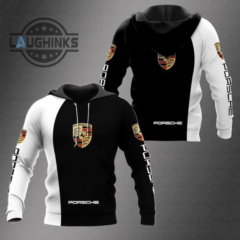 Porsche Hoodies Tshirts Sweatshirts Black And White Full Printed Porsche 911 Gt3 Rs Shirts Gift For Car Racers Lovers Drivers Need Money For Porsches