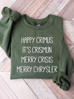 Merry Chrysler Crewneck Sweatshirt Vine Christmas Shirt Christmas Gift Ideas Christmas Crewnecks Merry Crisis Crewneck Family Christmas Unique revetee 4