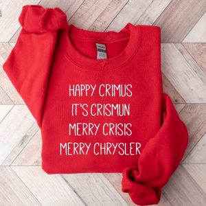 Merry Chrysler Crewneck Sweatshirt Vine Christmas Shirt Christmas Gift Ideas Christmas Crewnecks Merry Crisis Crewneck Family Christmas Unique revetee 5