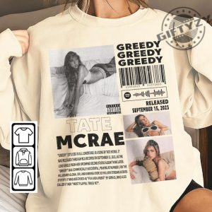 Tate Mcrae Music Merch Shirt Tate Mcrae Greedy Album 90S Tshirt Pop Rap Hoodie Bootleg Inspired Sweatshirt Trendy Shirt giftyzy 7