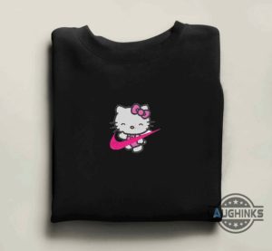 pink nike swoosh hello kitty embroidered sweatshirt tshirt hoodie mens womens embroidery gift for sanrio the melody lovers laughinks 1